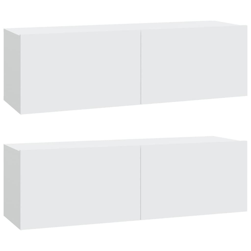 vidaXL 4 Piece TV Cabinet Set White Engineered Wood