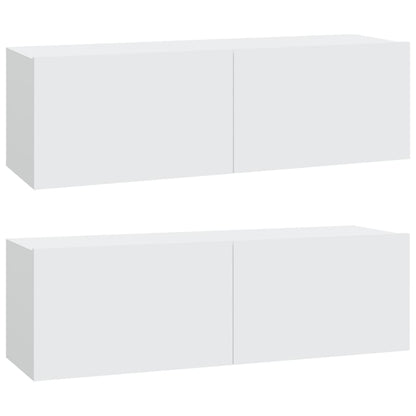 vidaXL 4 Piece TV Cabinet Set White Engineered Wood