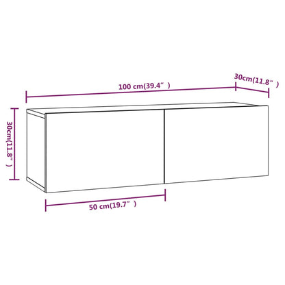 vidaXL 4 Piece TV Cabinet Set White Engineered Wood