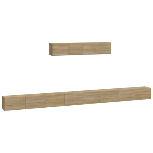 vidaXL 4 Piece TV Cabinet Set Sonoma Oak Engineered Wood