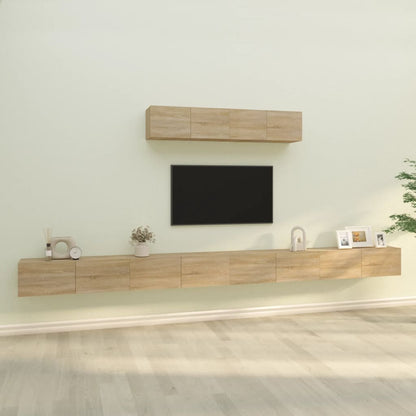 vidaXL 4 Piece TV Cabinet Set Sonoma Oak Engineered Wood