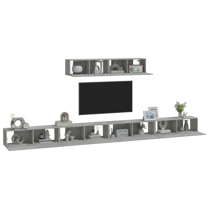 vidaXL 4 Piece TV Cabinet Set Concrete Grey Engineered Wood