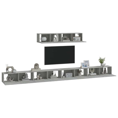 vidaXL 6 Piece TV Cabinet Set Concrete Grey Engineered Wood