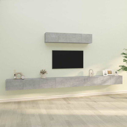vidaXL 6 Piece TV Cabinet Set Concrete Grey Engineered Wood