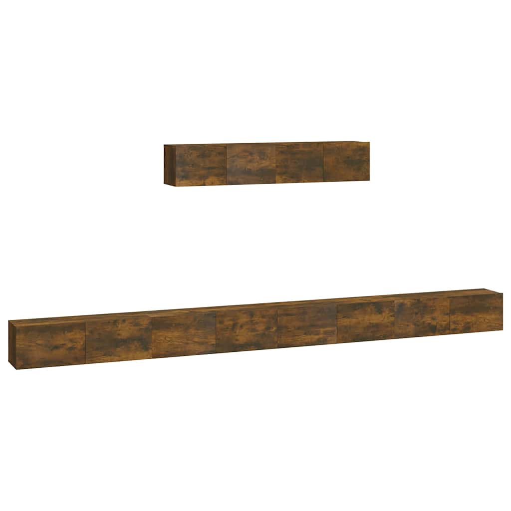 vidaXL 6 Piece TV Cabinet Set Smoked Oak Engineered Wood