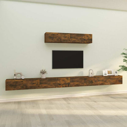 vidaXL 6 Piece TV Cabinet Set Smoked Oak Engineered Wood