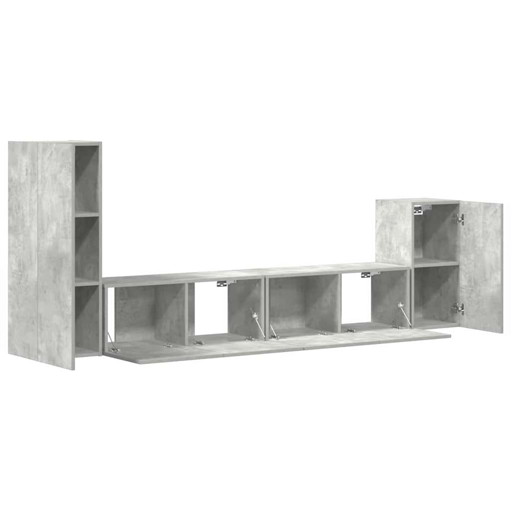 vidaXL 4 Piece TV Cabinet Set Concrete Grey Engineered Wood