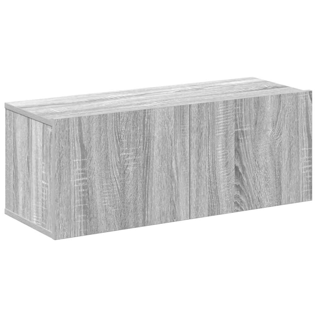vidaXL 4 Piece TV Cabinet Set Grey Sonoma Engineered Wood