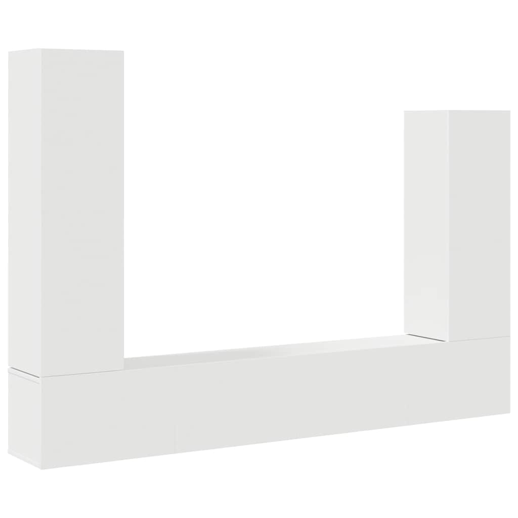 vidaXL 4 Piece TV Cabinet Set White Engineered Wood