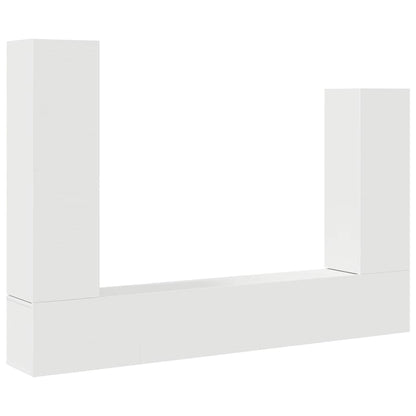 vidaXL 4 Piece TV Cabinet Set White Engineered Wood