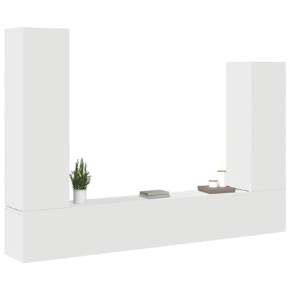 vidaXL 4 Piece TV Cabinet Set White Engineered Wood