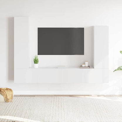 vidaXL 4 Piece TV Cabinet Set White Engineered Wood