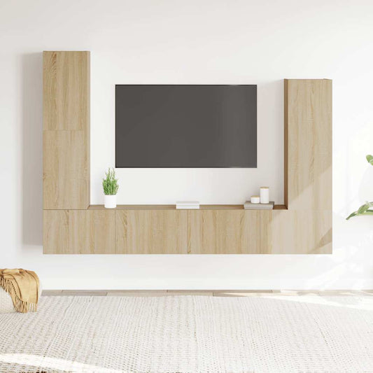 vidaXL 4 Piece TV Cabinet Set Sonoma Oak Engineered Wood