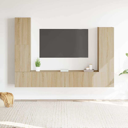 vidaXL 4 Piece TV Cabinet Set Sonoma Oak Engineered Wood