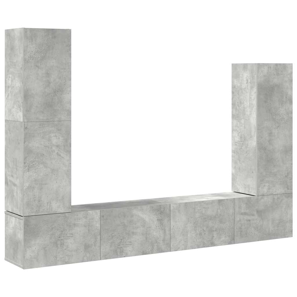 vidaXL 4 Piece TV Cabinet Set Concrete Grey Engineered Wood