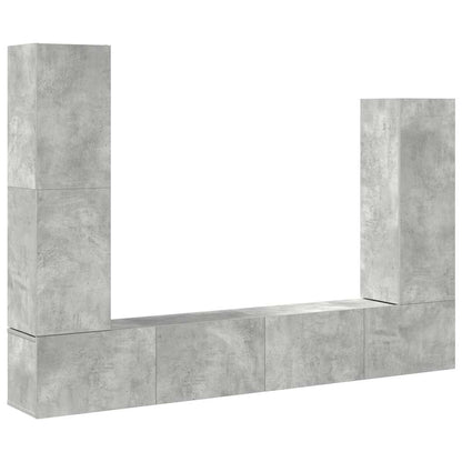 vidaXL 4 Piece TV Cabinet Set Concrete Grey Engineered Wood