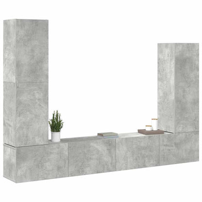 vidaXL 4 Piece TV Cabinet Set Concrete Grey Engineered Wood