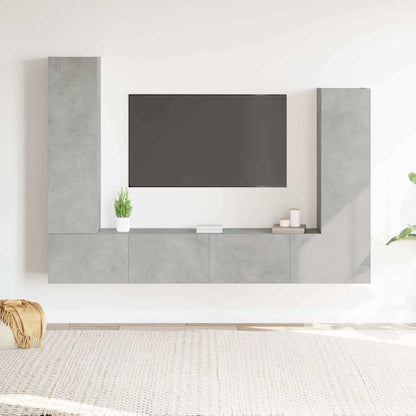 vidaXL 4 Piece TV Cabinet Set Concrete Grey Engineered Wood