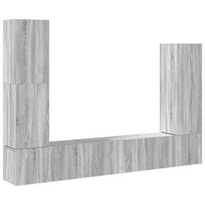 vidaXL 4 Piece TV Cabinet Set Grey Sonoma Engineered Wood