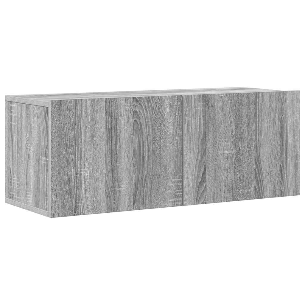 vidaXL 4 Piece TV Cabinet Set Grey Sonoma Engineered Wood