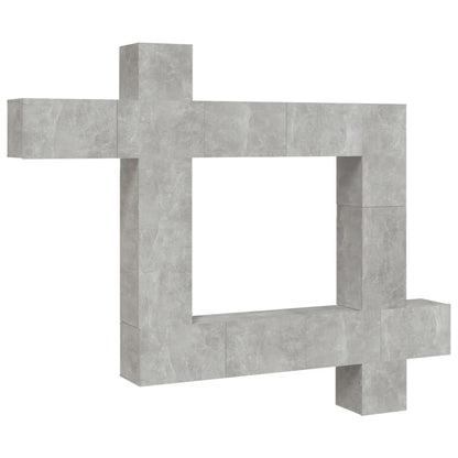 vidaXL 9 Piece TV Cabinet Set Concrete Grey Engineered Wood