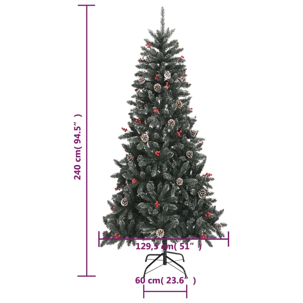 vidaXL Artificial Christmas Tree with Stand Green 240 cm PVC