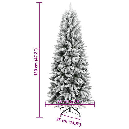 vidaXL Artificial Christmas Tree with Flocked Snow 120 cm PVC&PE