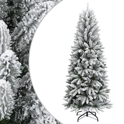 vidaXL Artificial Christmas Tree with Flocked Snow 210 cm PVC&PE