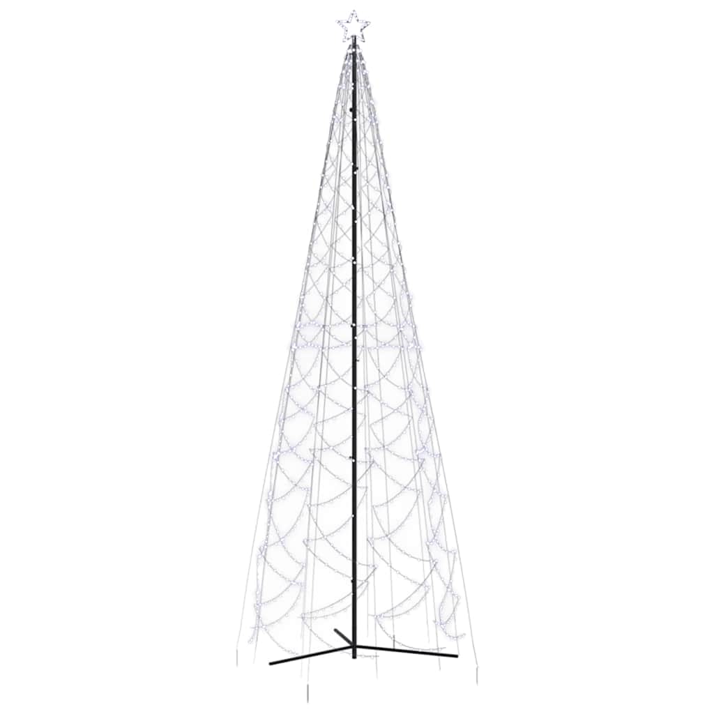 vidaXL Christmas Cone Tree Cold White 1400 LEDs 160x500 cm