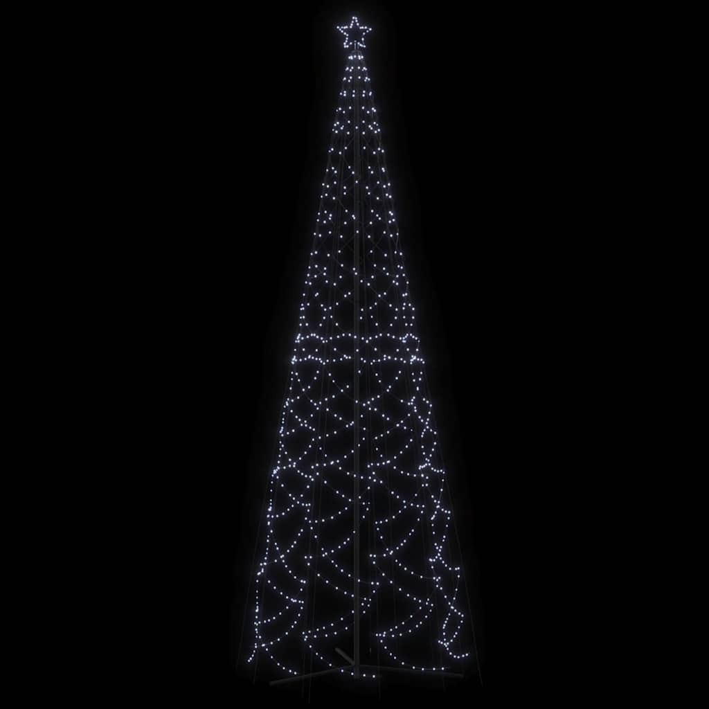 vidaXL Christmas Cone Tree Cold White 1400 LEDs 160x500 cm
