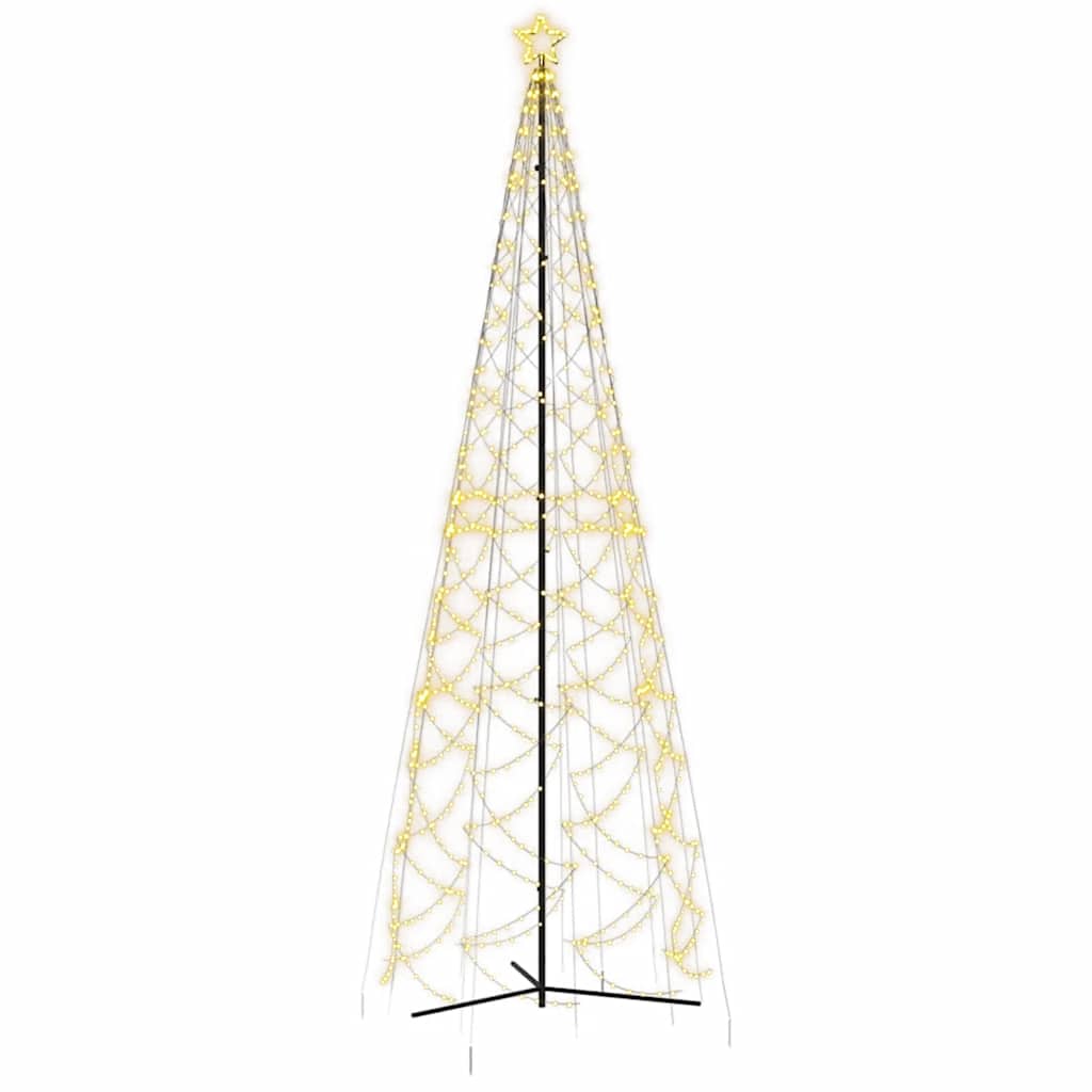 vidaXL Christmas Cone Tree Warm White 1400 LEDs 160x500 cm