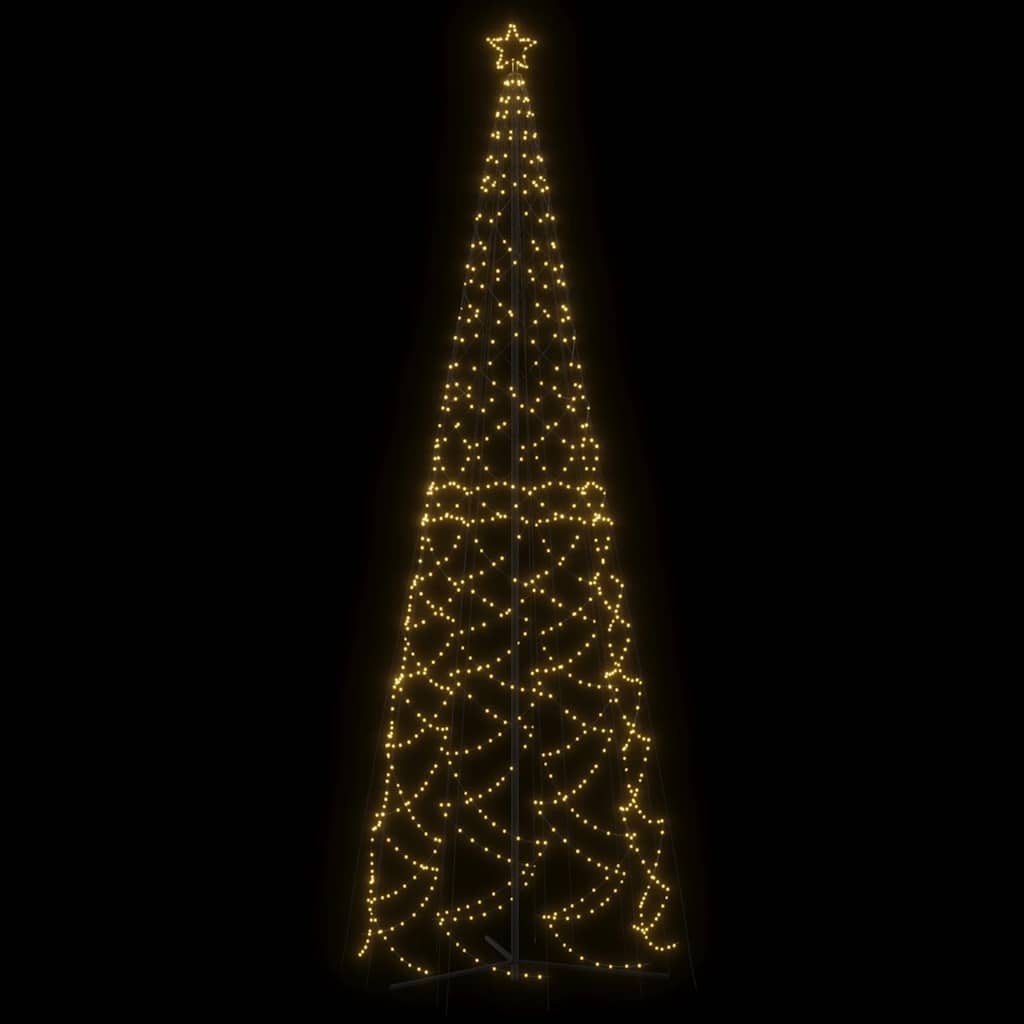 vidaXL Christmas Cone Tree Warm White 1400 LEDs 160x500 cm