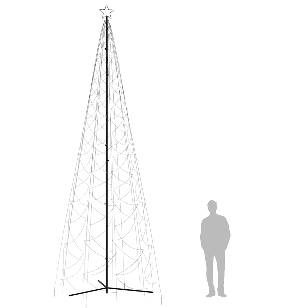 vidaXL Christmas Cone Tree Warm White 1400 LEDs 160x500 cm
