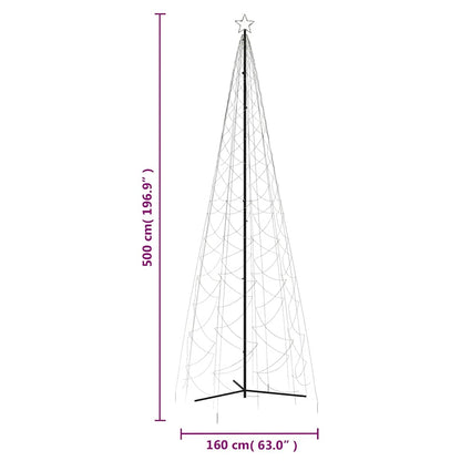 vidaXL Christmas Cone Tree Warm White 1400 LEDs 160x500 cm