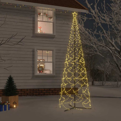 vidaXL Christmas Cone Tree Warm White 1400 LEDs 160x500 cm