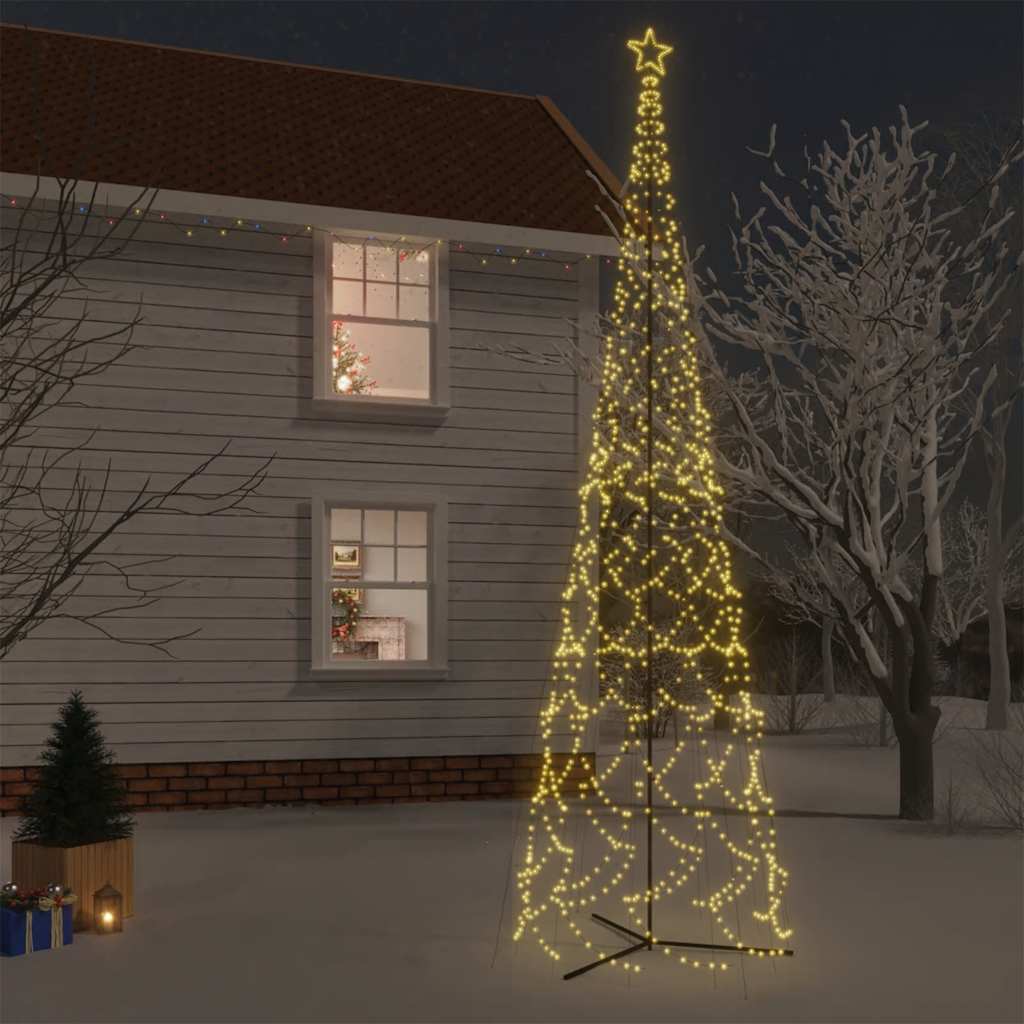 vidaXL Christmas Cone Tree Warm White 3000 LEDs 230x800 cm