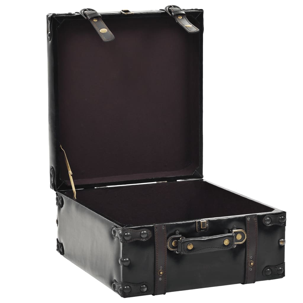 vidaXL Storage Bench 110 cm Black Faux Leather
