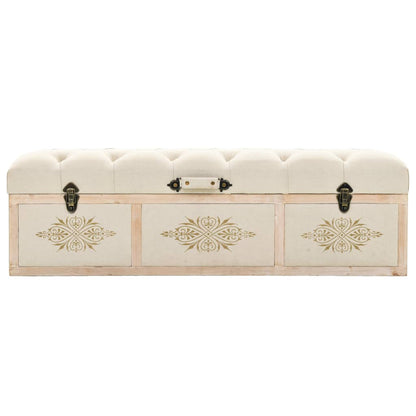 vidaXL Storage Bench 110 cm Cream Solid Wood Fir