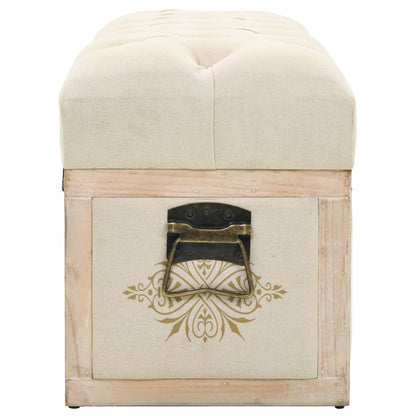 vidaXL Storage Bench 110 cm Cream Solid Wood Fir