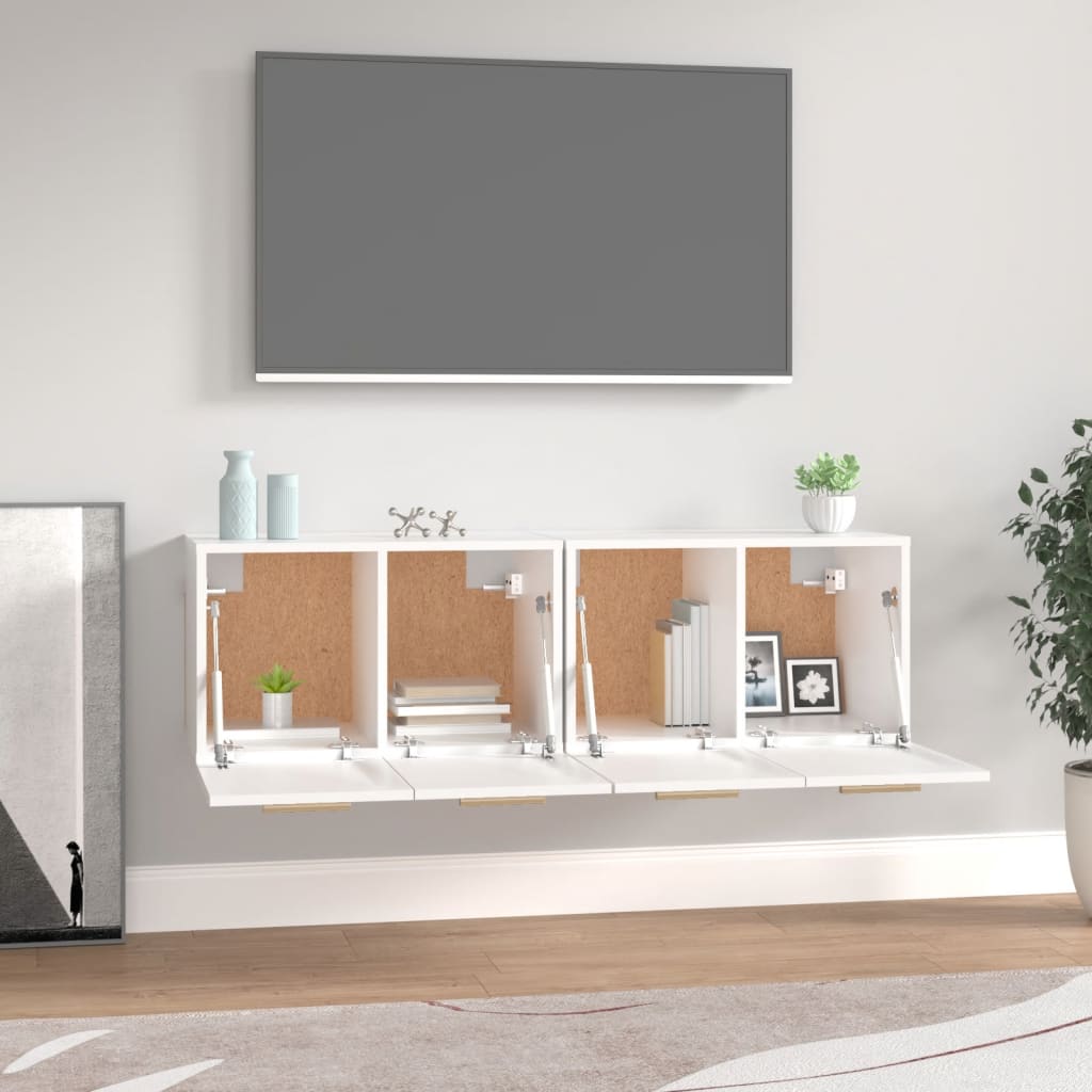 vidaXL Wall Cabinets 2 pcs White 60x36.5x35 cm Engineered Wood
