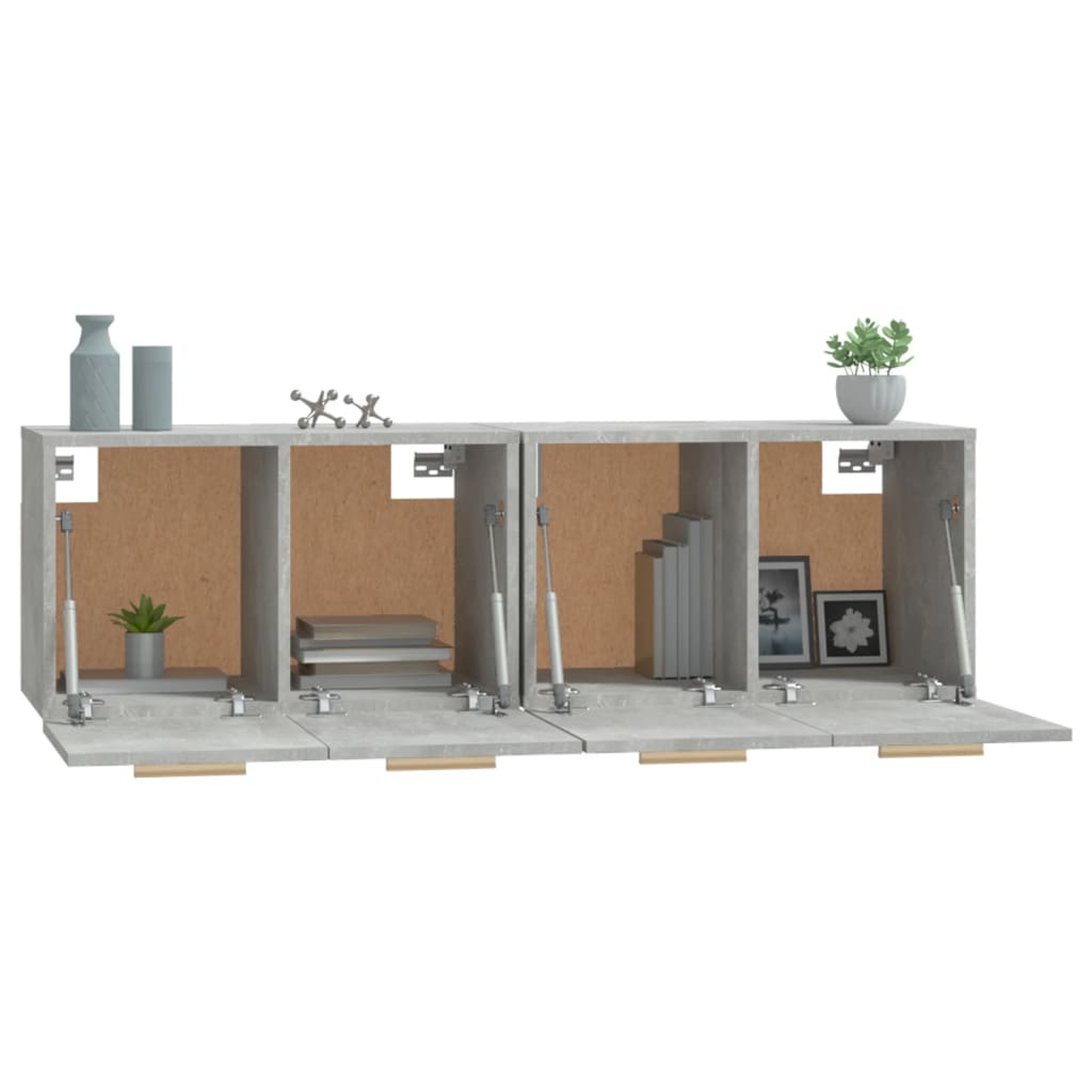 vidaXL Wall Cabinets 2 pcs Concrete Grey 60x36.5x35 cm Engineered Wood