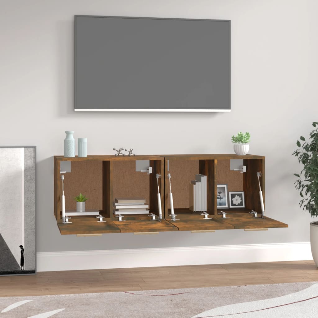 vidaXL Wall Cabinets 2 pcs Smoked Oak 60x36.5x35 cm Engineered Wood
