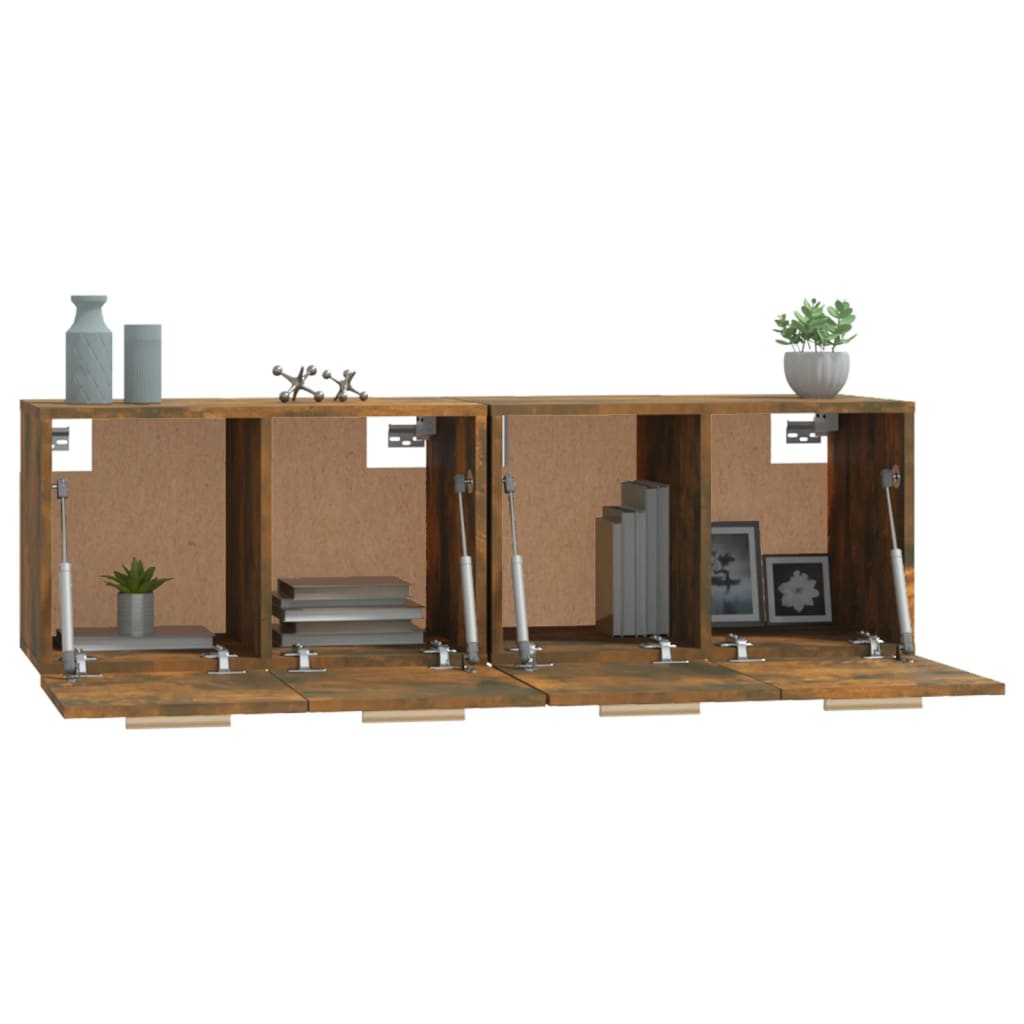 vidaXL Wall Cabinets 2 pcs Smoked Oak 60x36.5x35 cm Engineered Wood