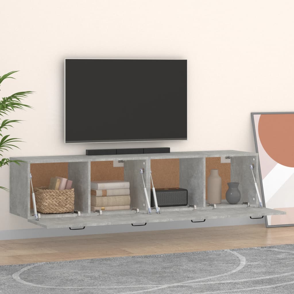 vidaXL Wall Cabinets 2 pcs Concrete Grey 60x36.5x35 cm Engineered Wood