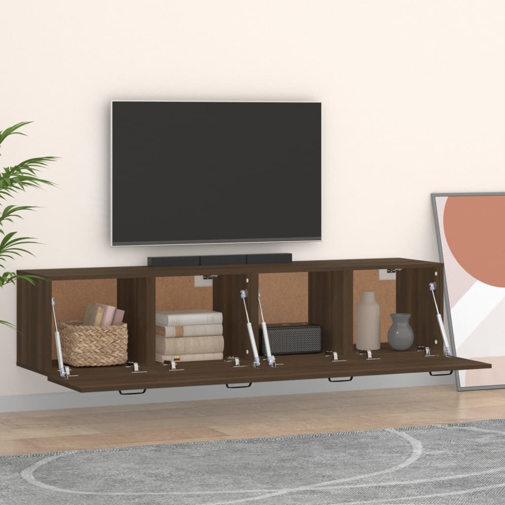 vidaXL Wall Cabinets 2 pcs Brown Oak 60x36.5x35 cm Engineered Wood