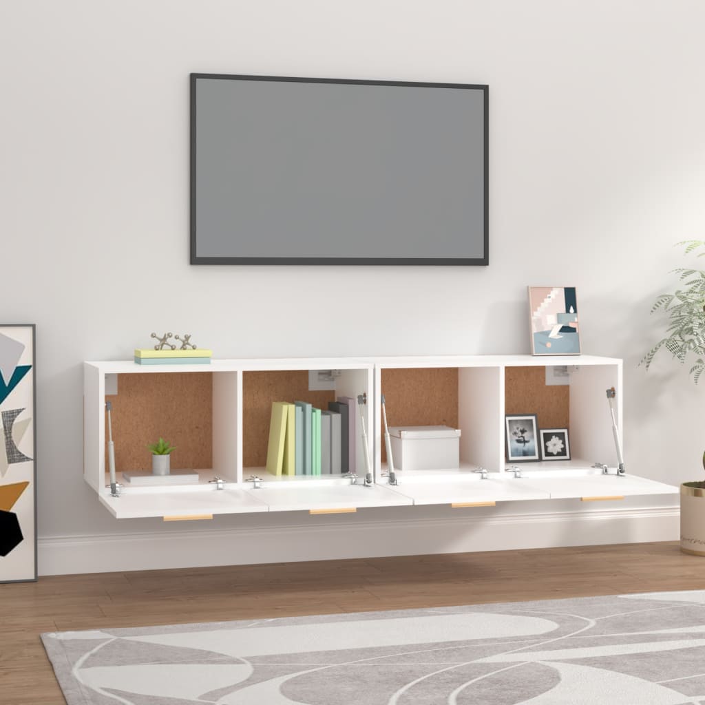 vidaXL Wall Cabinets 2 pcs White 80x35x36.5 cm Engineered Wood