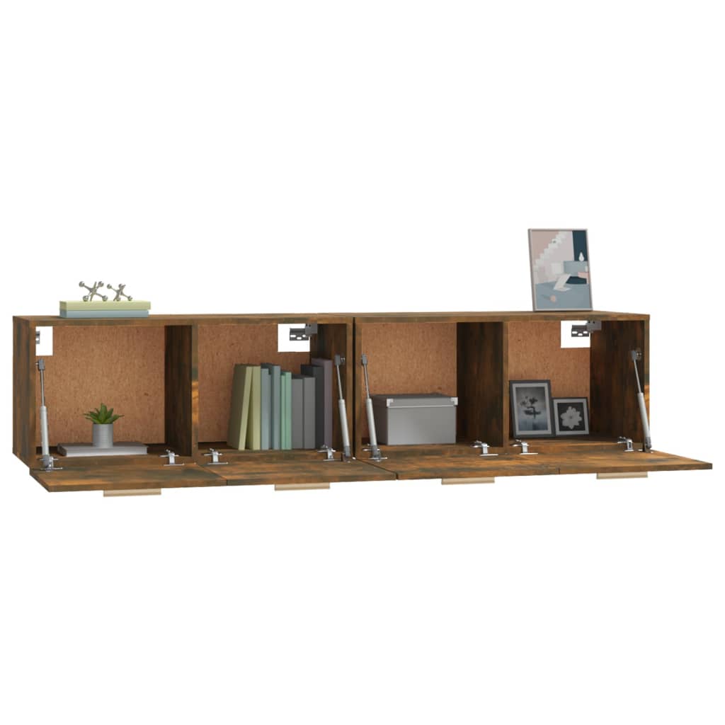 vidaXL Wall Cabinets 2 pcs Smoked Oak 80x35x36.5 cm Engineered Wood