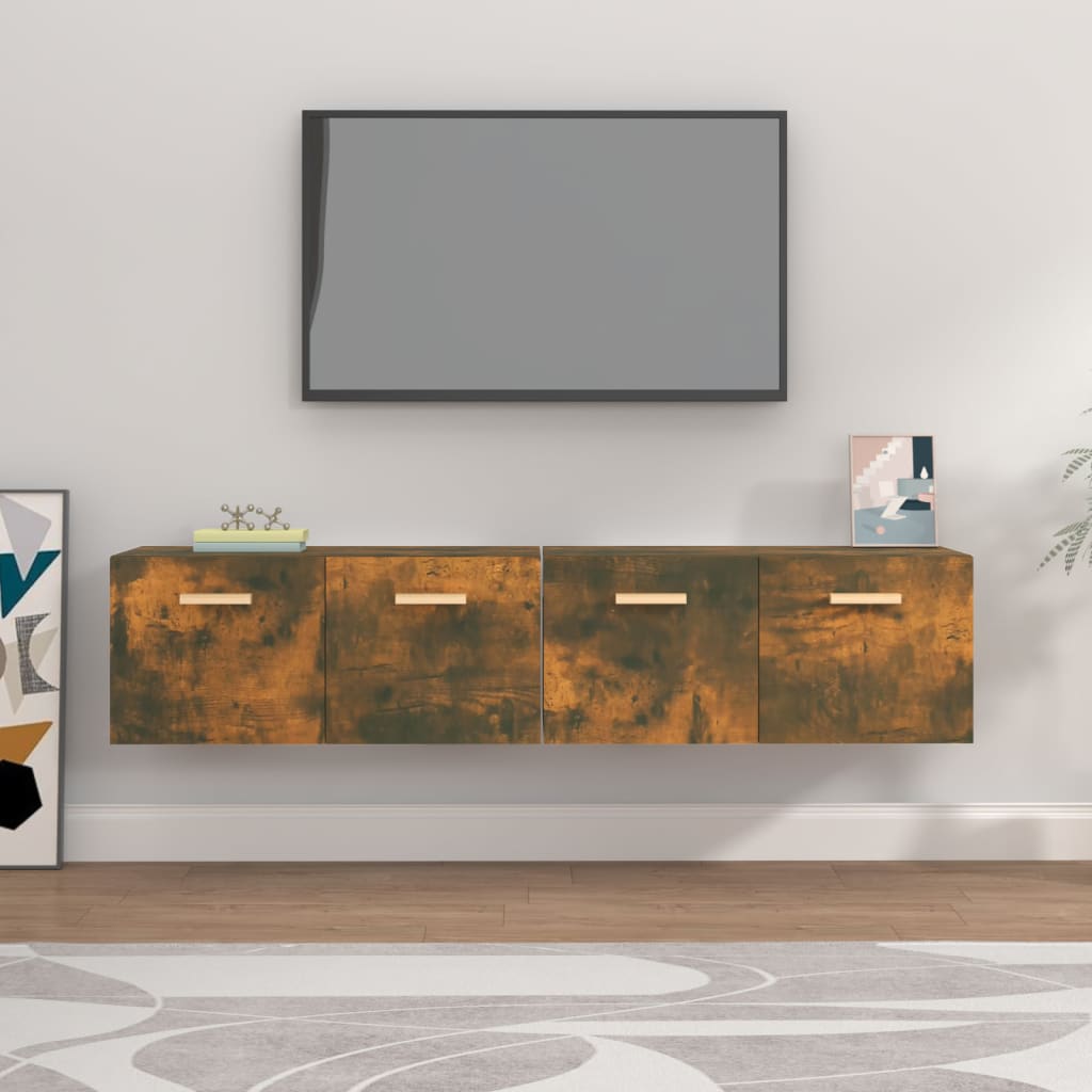 vidaXL Wall Cabinets 2 pcs Smoked Oak 80x35x36.5 cm Engineered Wood