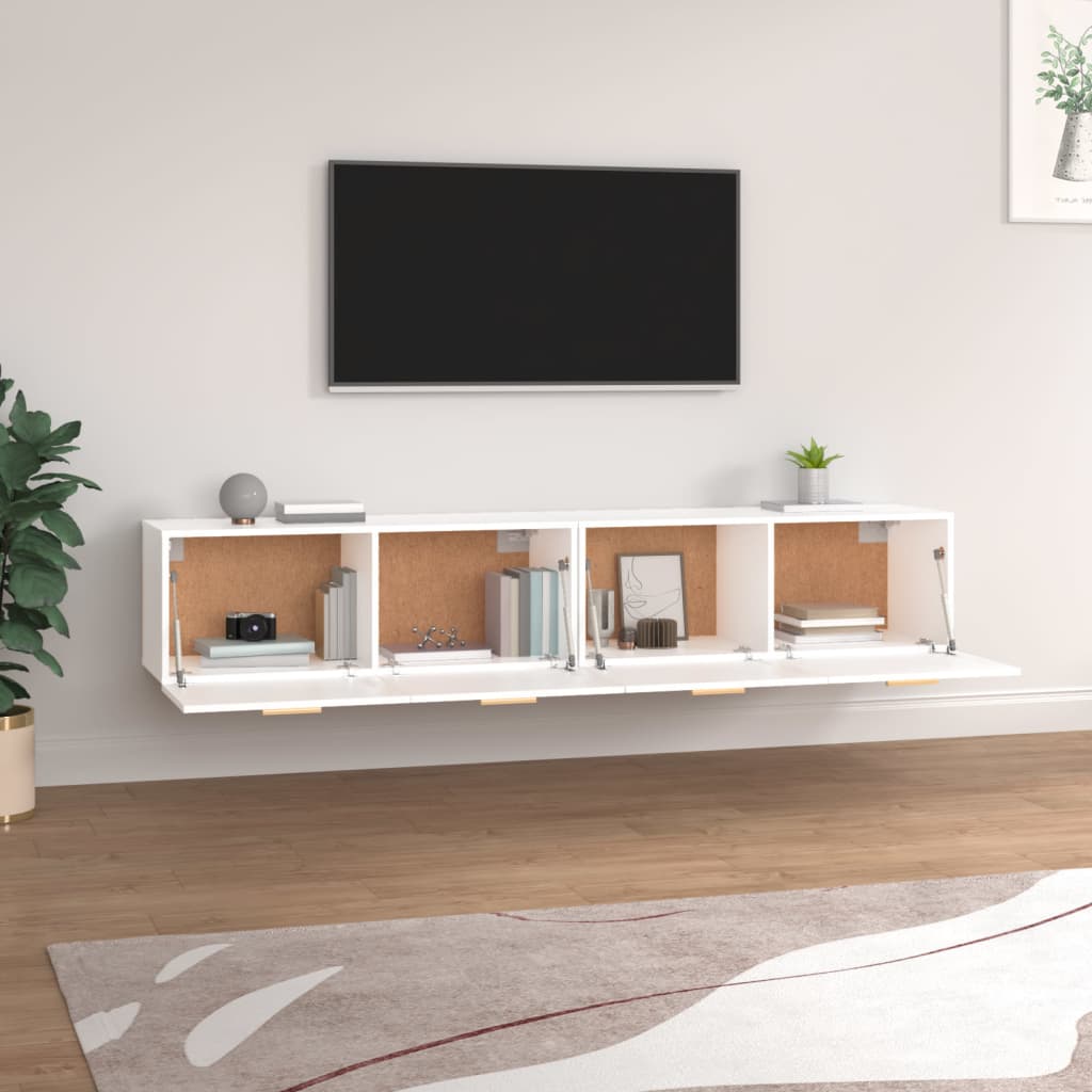vidaXL Wall Cabinets 2 pcs White 100x36.5x35 cm Engineered Wood