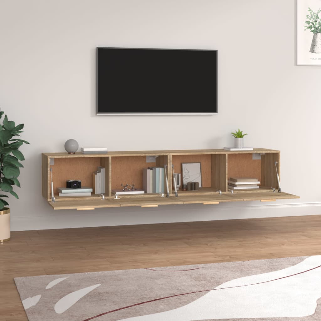 vidaXL Wall Cabinets 2 pcs Sonoma Oak 100x36.5x35 cm Engineered Wood